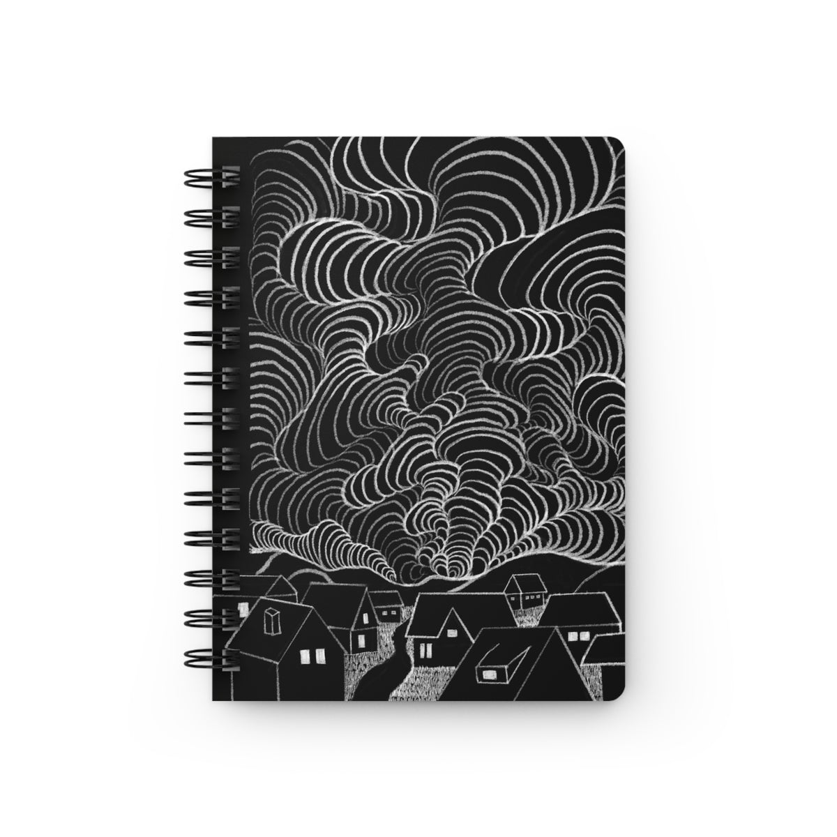 Spiral Notebook — Moonlit Village Sketch Journal