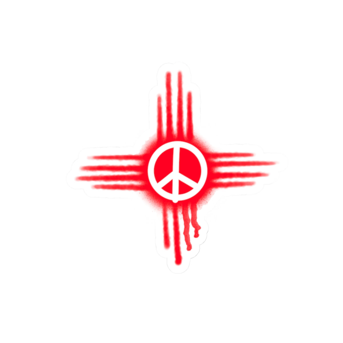 Red Peace Sign Zia Sticker — Kiss-Cut Vinyl Decal