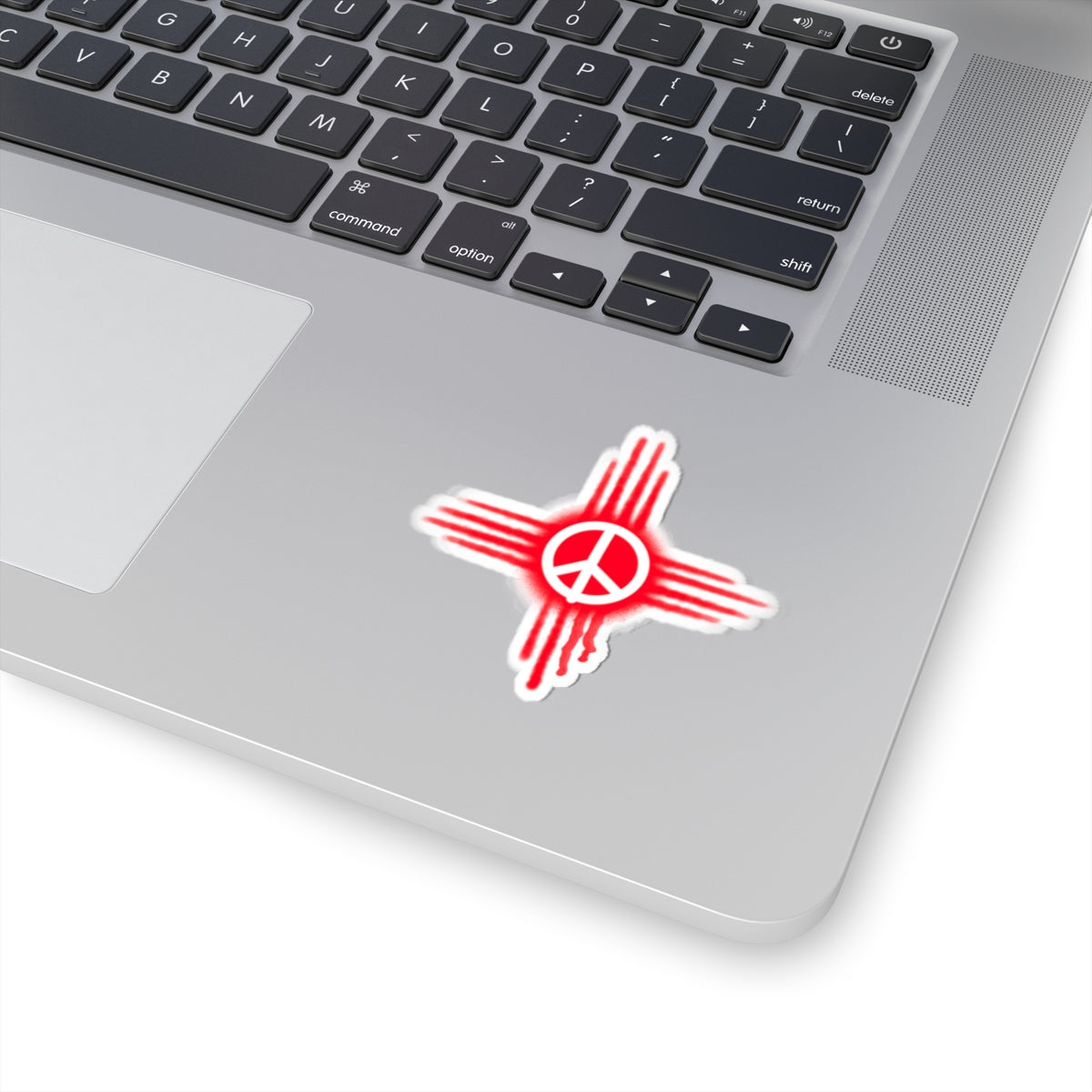 Red Peace Sign Zia Sticker — Kiss-Cut Vinyl Decal